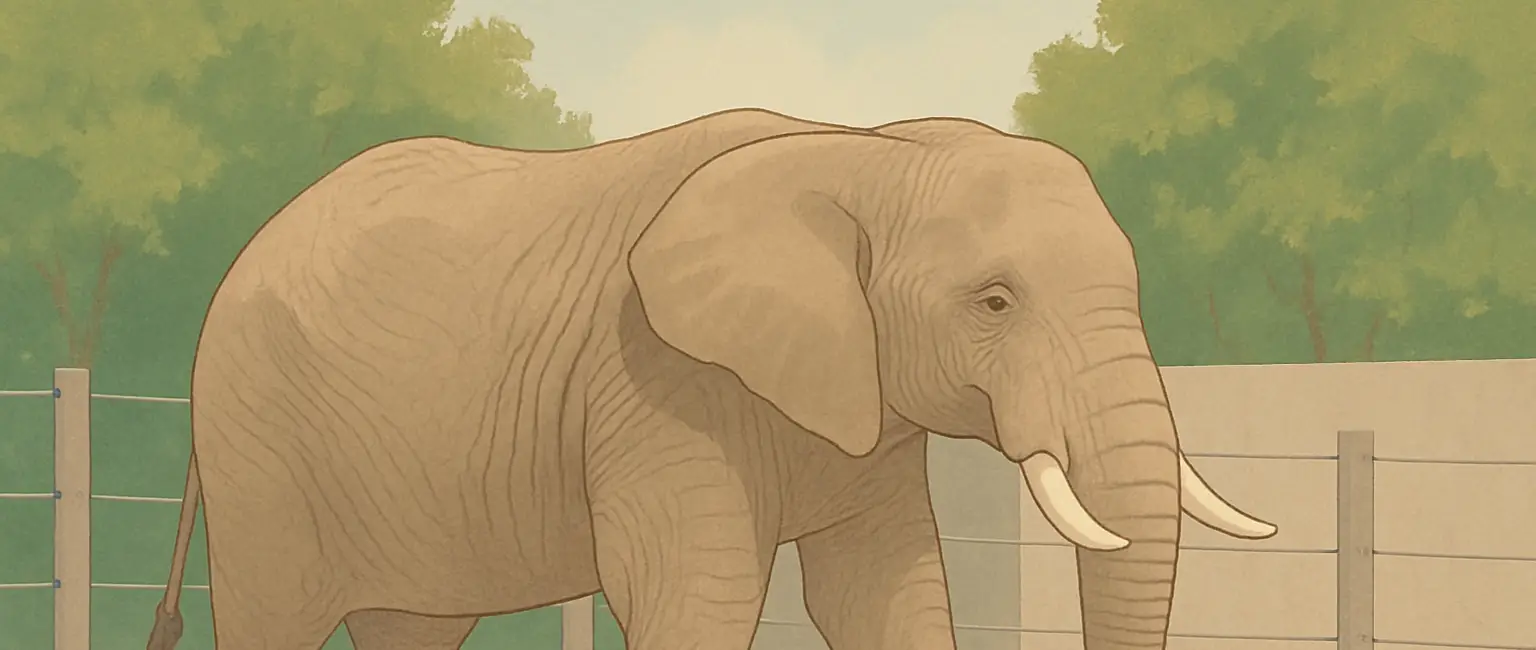 An elephant at the zoo