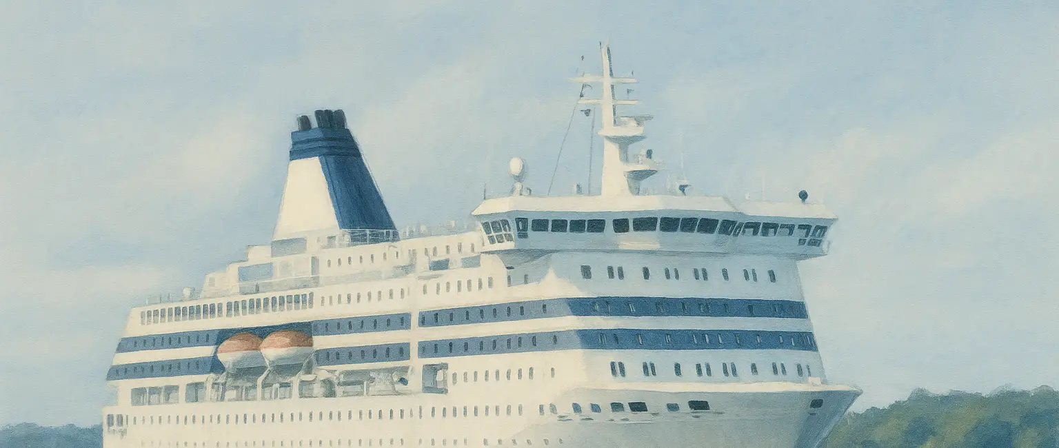 A picture of a cruise ship