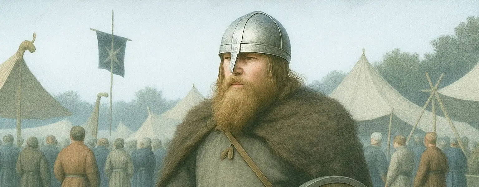 A man in a viking costume at a cultural festival