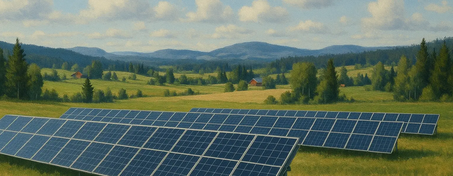 A field of solar panels