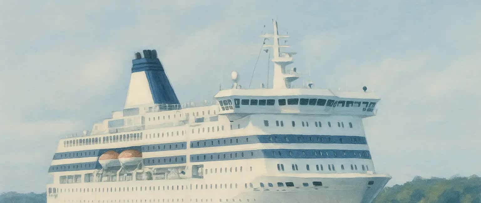 A picture of a cruise ship