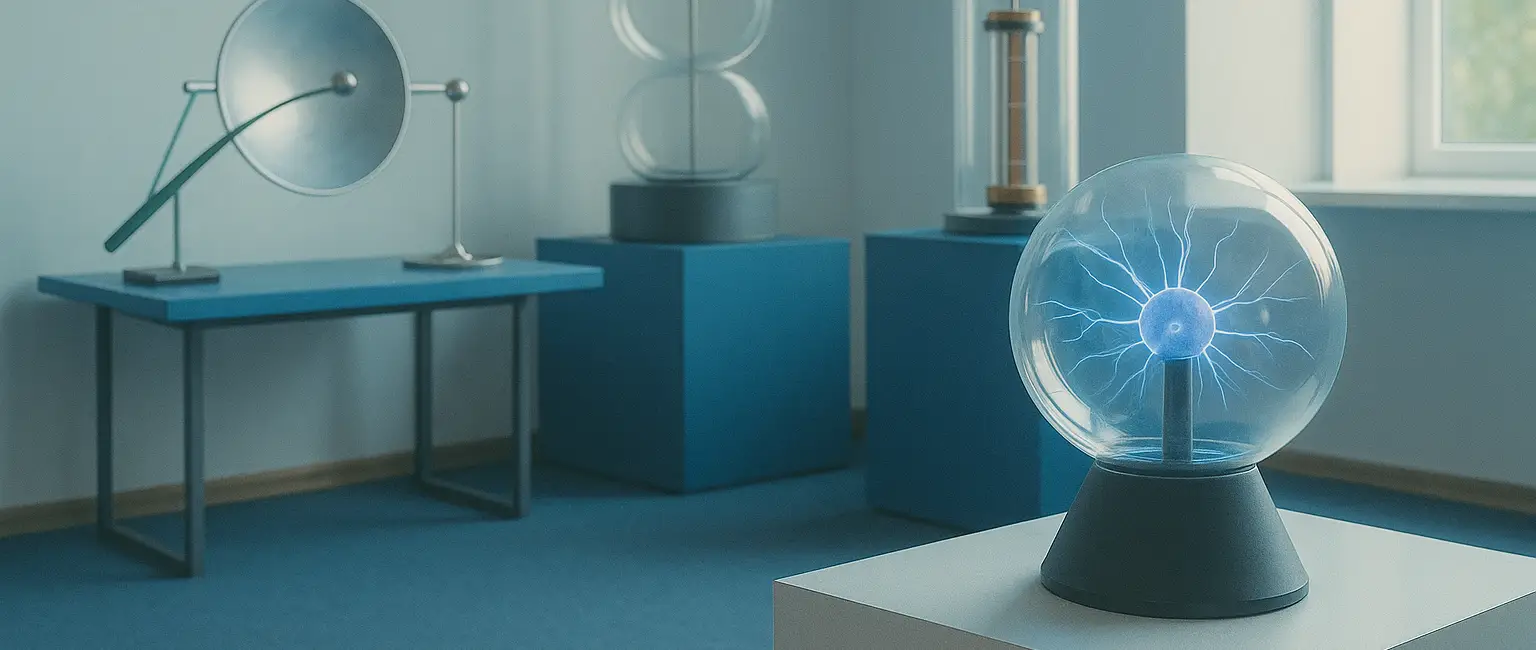 Guide explaining an experiment at a science center