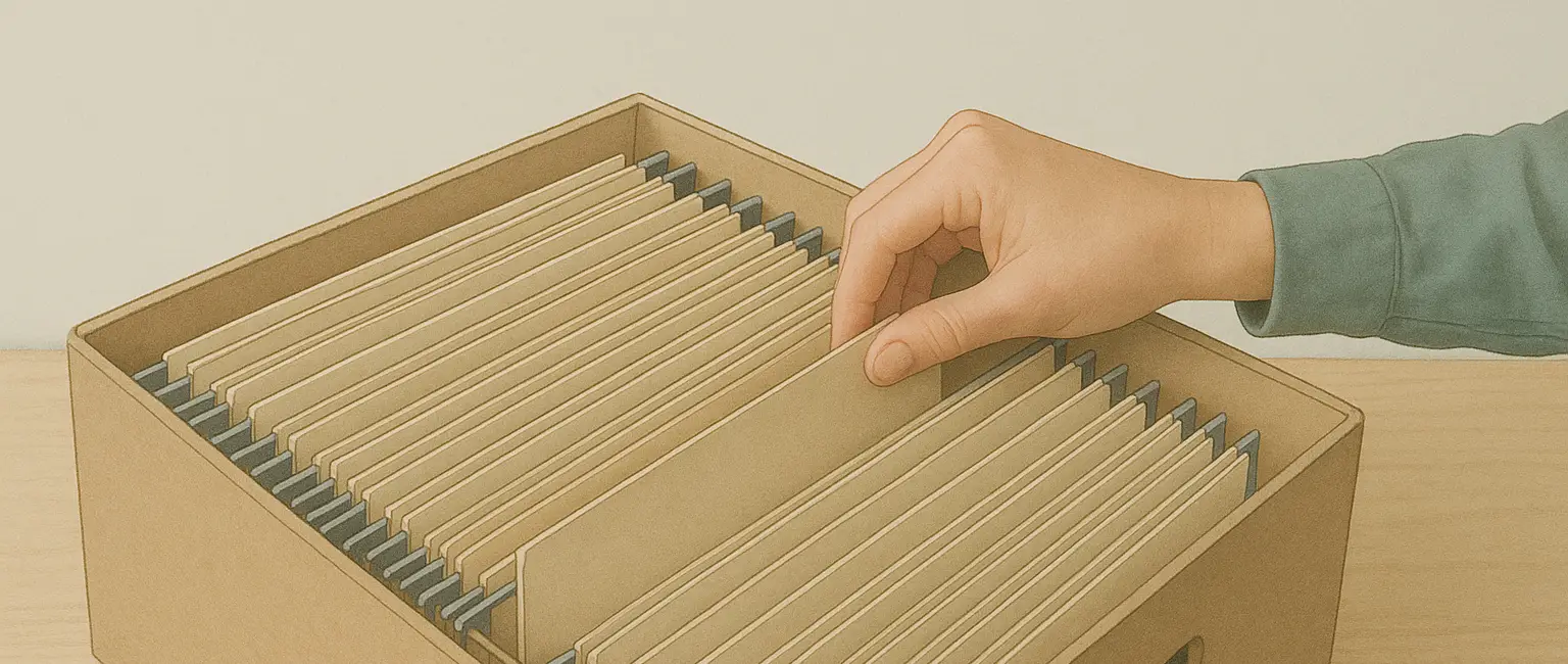 Historical documents in an archive